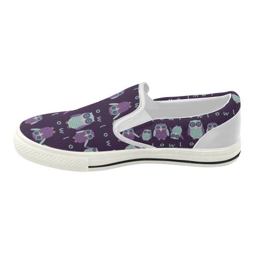 Night Owls Women's Slip-on Canvas Shoes (Model 019)