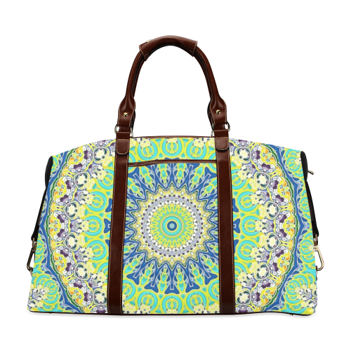 POWER MANDALA Blue Green Yellow Classic Travel Bag (Model 1643)