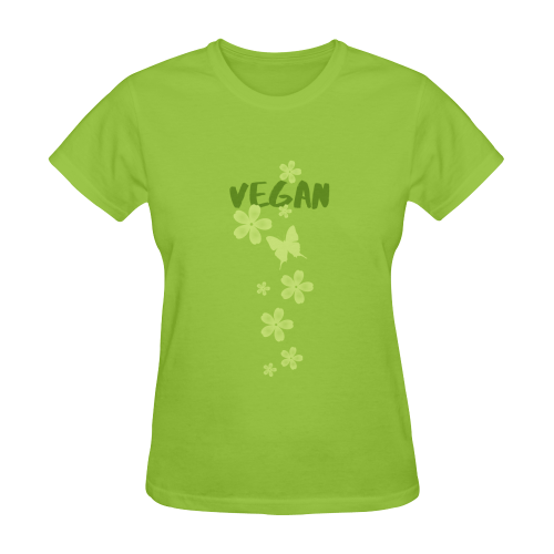 Vegan Butterfly Flowers Think Green Sunny Women's T-shirt (Model T05)