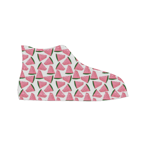 Fresh Fruity Pink Water Melon Summery  Pattern Women's Classic High Top Canvas Shoes (Model 017)