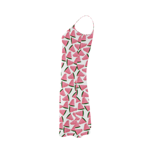 Fresh Fruity Pink Water Melon Summery  Pattern Alcestis Slip Dress (Model D05)