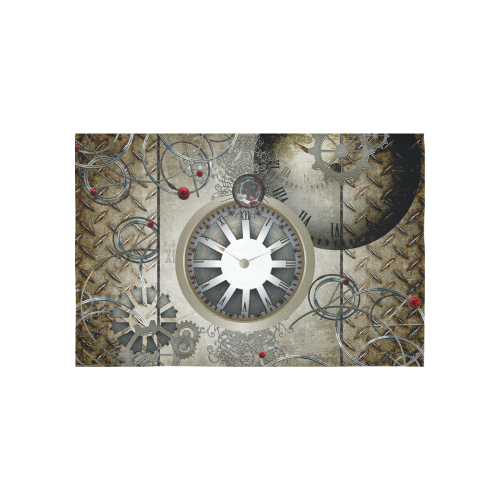 Steampunk, noble design, clocks and gears Cotton Linen Wall Tapestry 60"x 40"