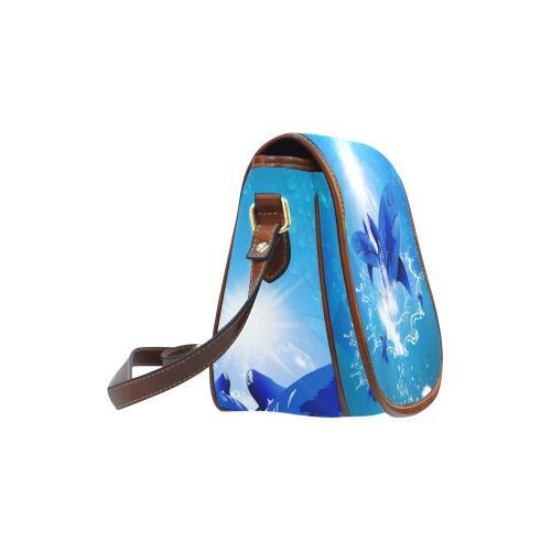 The cartoon sharks Saddle Bag/Large (Model 1649)