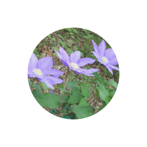 Purple Clematis Round Mousepad