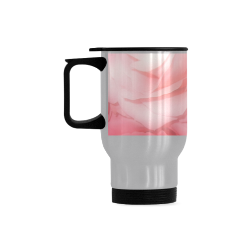 Bouquet of Pink Roses Soft Touch 1 Travel Mug (Silver) (14 Oz)