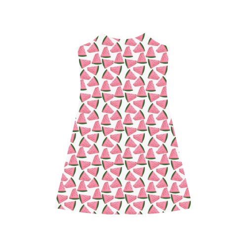 Fresh Fruity Pink Water Melon Summery  Pattern Alcestis Slip Dress (Model D05)