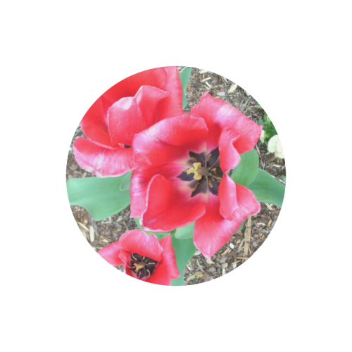 Red Tulips Round Mousepad