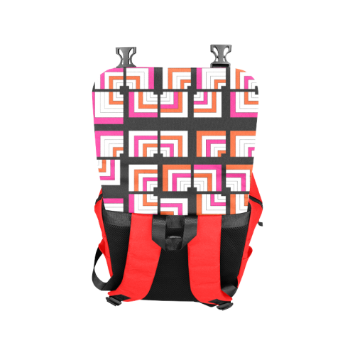 Pink Orange Popping Funky Modern Geometric Patterned Print Casual Shoulders Backpack (Model 1623)