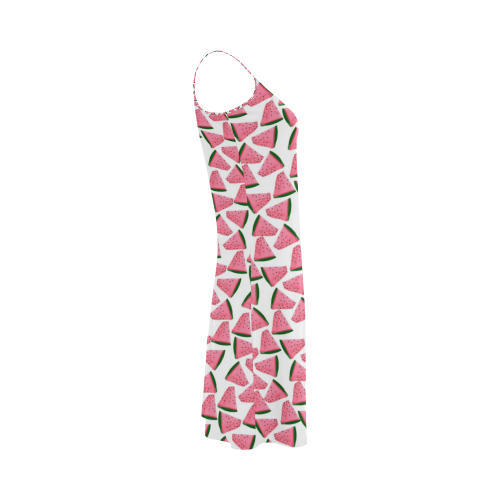 Fresh Fruity Pink Water Melon Summery  Pattern Alcestis Slip Dress (Model D05)
