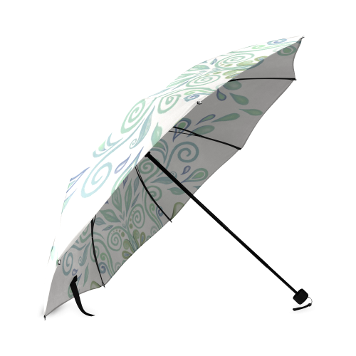 Blue and Green watercolor design Foldable Umbrella (Model U01)