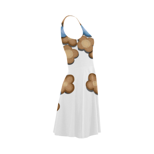 Brown and Blue Flowers Atalanta Sundress (Model D04)