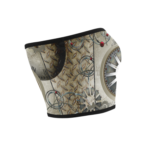 Steampunk, noble design, clocks and gears Bandeau Top