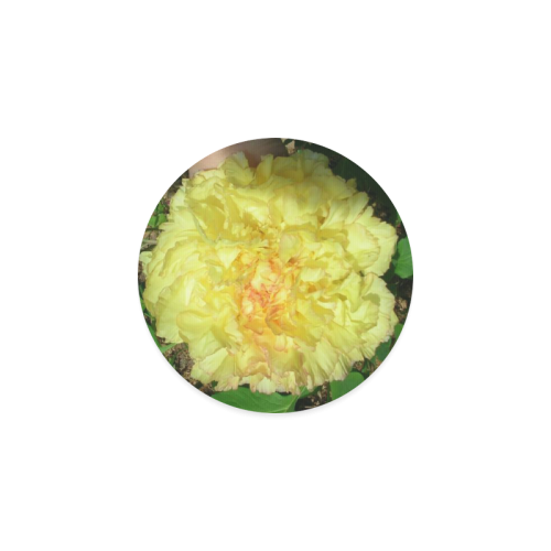 Yellow Peony Round Coaster