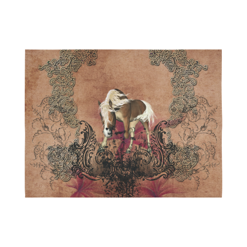 Amazing horse with flowers Cotton Linen Wall Tapestry 80"x 60"