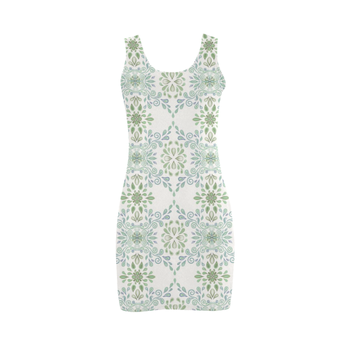 Blue and Green pattern Medea Vest Dress (Model D06)