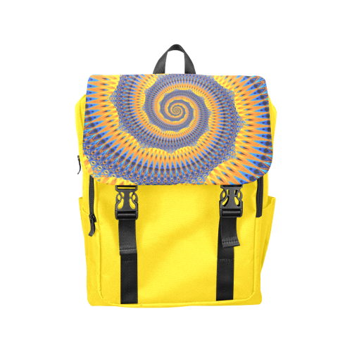 POWER SPIRAL POLYGON Orange Blue Casual Shoulders Backpack (Model 1623)