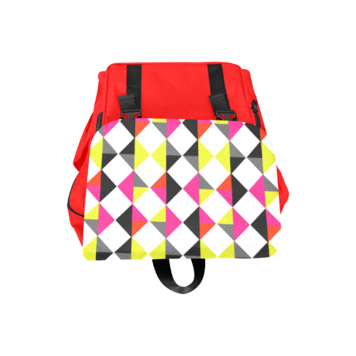Funky Popping Geometric Bright Color Block Pettern Casual Shoulders Backpack (Model 1623)