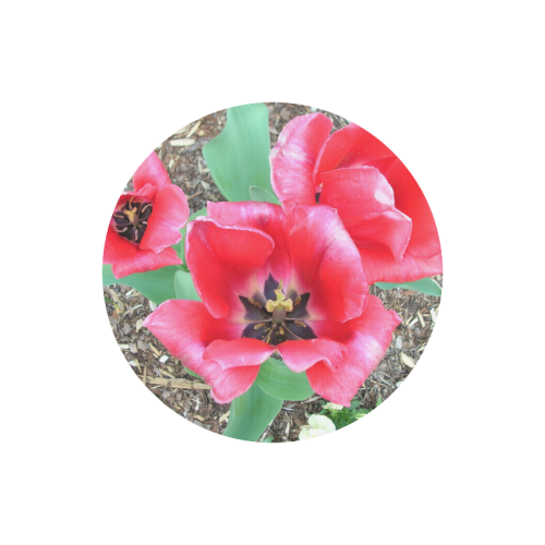 Red Tulips Round Mousepad