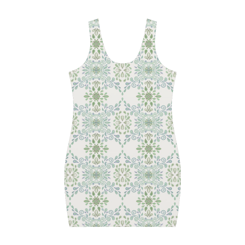 Blue and Green pattern Medea Vest Dress (Model D06)