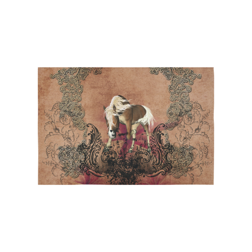 Amazing horse with flowers Cotton Linen Wall Tapestry 60"x 40"