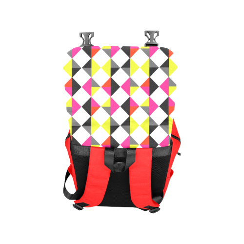 Funky Popping Geometric Bright Color Block Pettern Casual Shoulders Backpack (Model 1623)