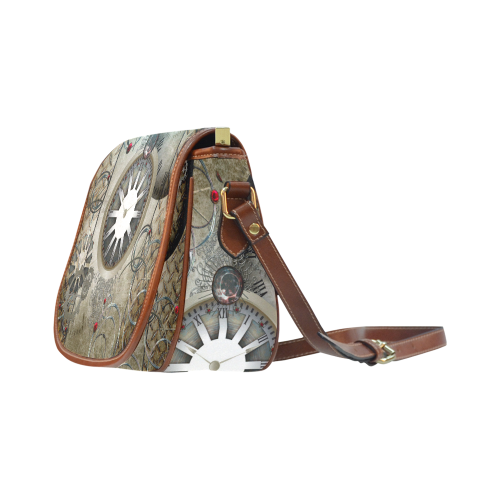 Steampunk, noble design, clocks and gears Saddle Bag/Small (Model 1649) Full Customization