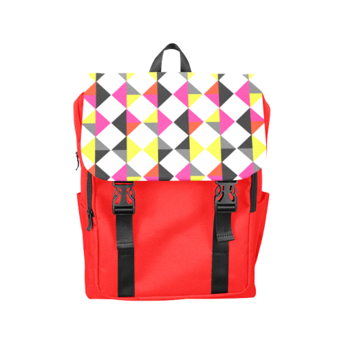 Funky Popping Geometric Bright Color Block Pettern Casual Shoulders Backpack (Model 1623)