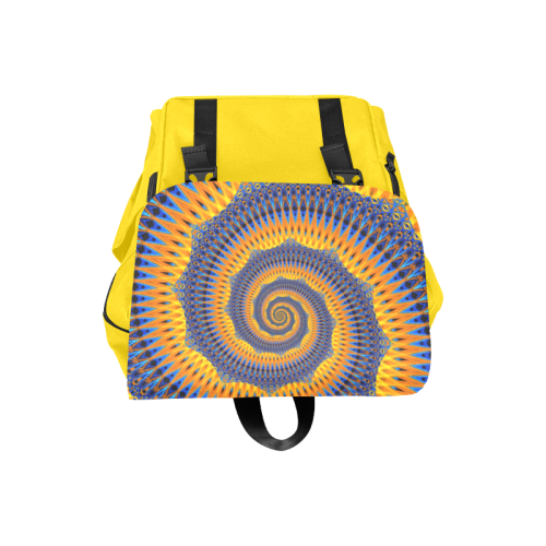 POWER SPIRAL POLYGON Orange Blue Casual Shoulders Backpack (Model 1623)