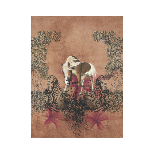 Amazing horse with flowers Cotton Linen Wall Tapestry 60"x 80"