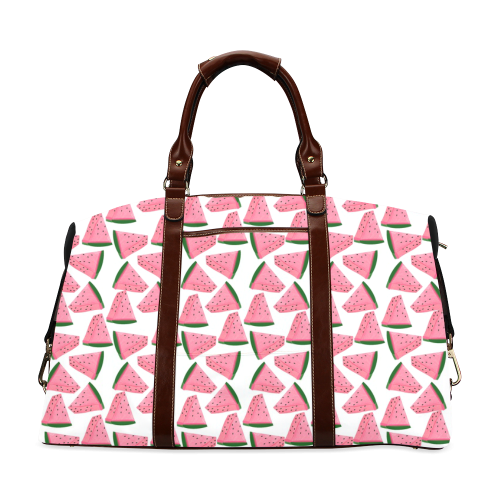 Fresh Fruity Pink Water Melon Summery  Pattern Classic Travel Bag (Model 1643)