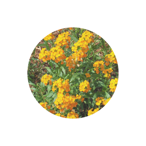 Yellow Flowers Round Mousepad
