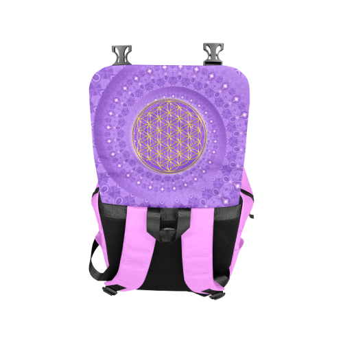 FLOWER OF LIFE gold POWER SPIRAL purple Casual Shoulders Backpack (Model 1623)