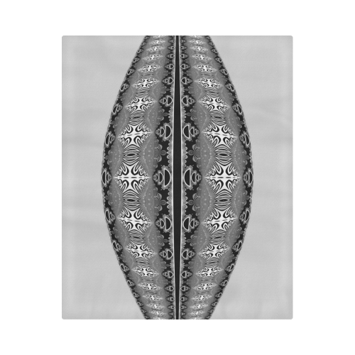 Kaleidoscope Fractal BORDER black white grey Duvet Cover 86"x70" ( All-over-print)