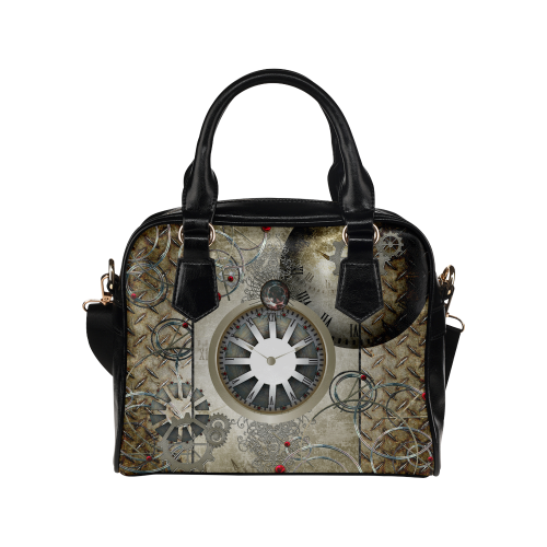 Steampunk, noble design, clocks and gears Shoulder Handbag (Model 1634)