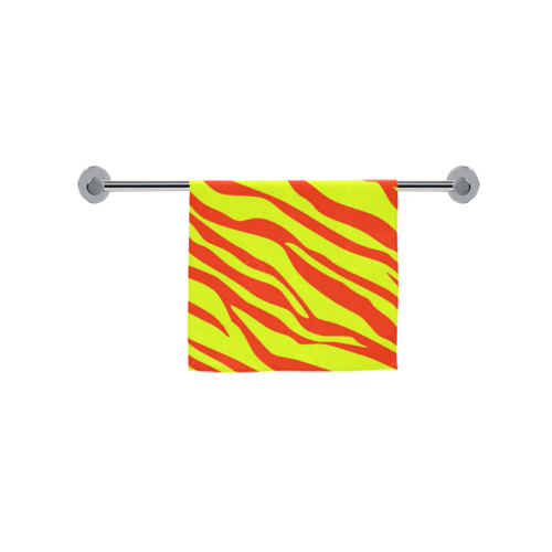 Cherry Red Sunshine Yellow Zebra Stripes Custom Towel 16"x28"