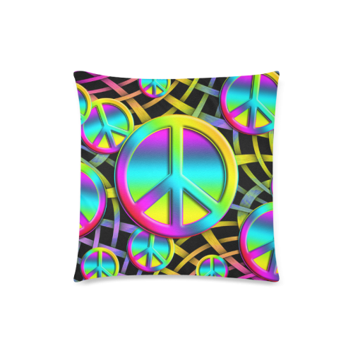 Neon Colorful PEACE pattern Custom Zippered Pillow Case 18"x18"(Twin Sides)