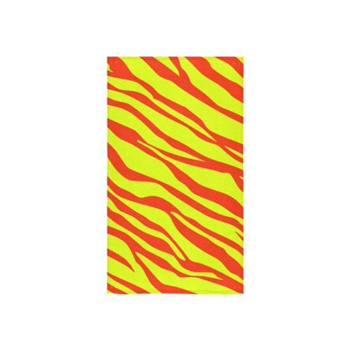 Cherry Red Sunshine Yellow Zebra Stripes Custom Towel 16"x28"