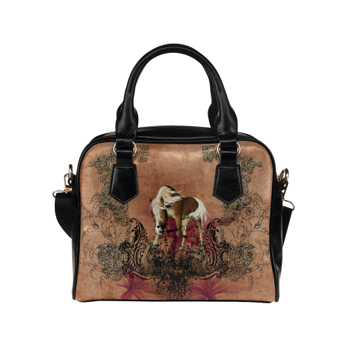 Amazing horse with flowers Shoulder Handbag (Model 1634)