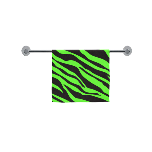 Neon Green Zebra Stripes Custom Towel 16"x28"