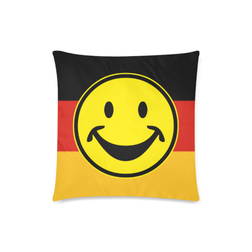GERMAN Flag Colored Stripes + Smiley Custom Zippered Pillow Case 18"x18"(Twin Sides)