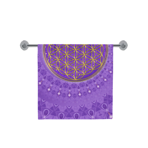 FLOWER OF LIFE gold POWER SPIRAL purple Bath Towel 30"x56"
