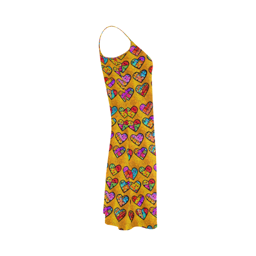 Orange Popart Heart by Nico Bielow Alcestis Slip Dress (Model D05)