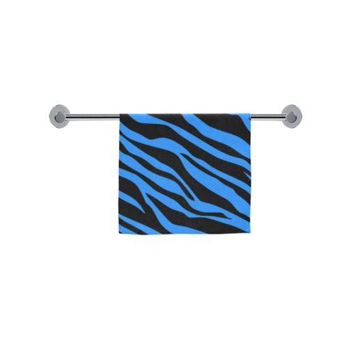 Cobalt Blue Zebra Stripes Custom Towel 16"x28"
