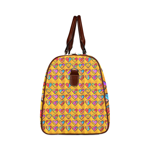 Orange Popart Heart by Nico Bielow Waterproof Travel Bag/Small (Model 1639)