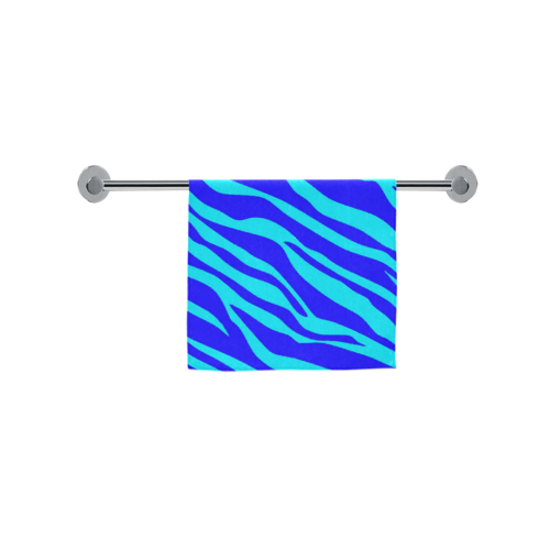 Blue On Blue Zebra Stripes Custom Towel 16"x28"