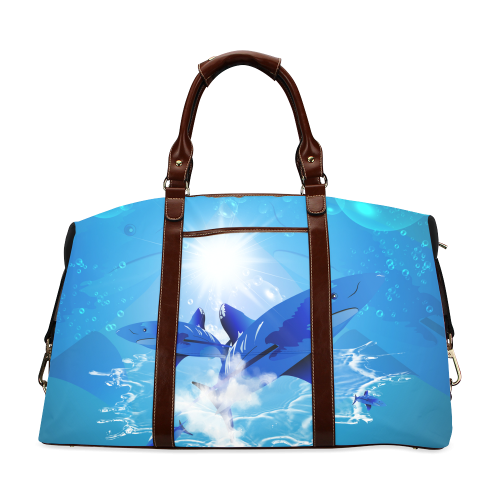 The cartoon sharks Classic Travel Bag (Model 1643)