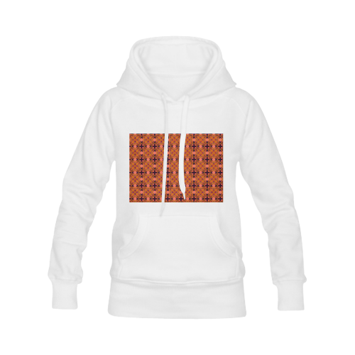 Peach Purple Abstract Moroccan Lattice Quilt Women's Classic Hoodies (Model H07)