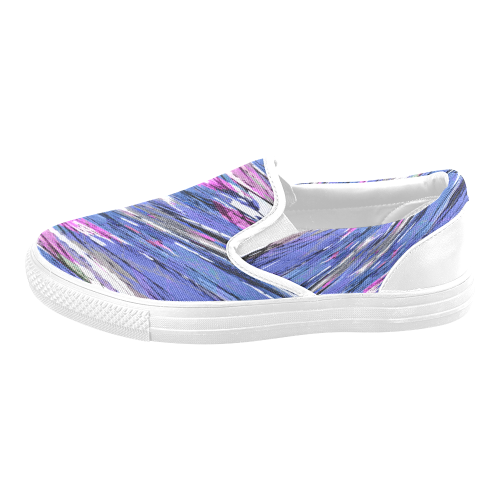 Abstract Expressionism Collage Men's Slip-on Canvas Shoes (Model 019)