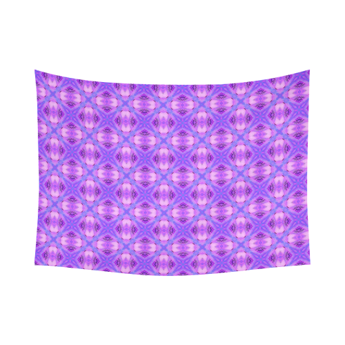 Vibrant Abstract Modern Violet Lavender Lattice Cotton Linen Wall Tapestry 80"x 60"