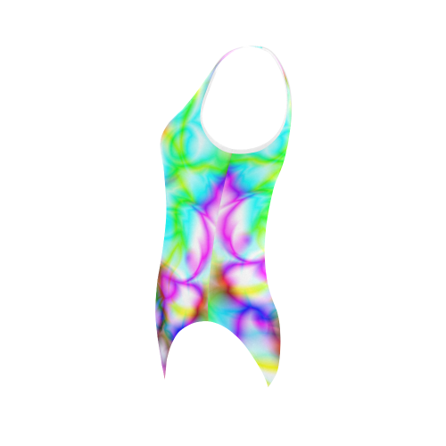 tropical abstract owl pattern colorful ZT07 Vest One Piece Swimsuit (Model S04)